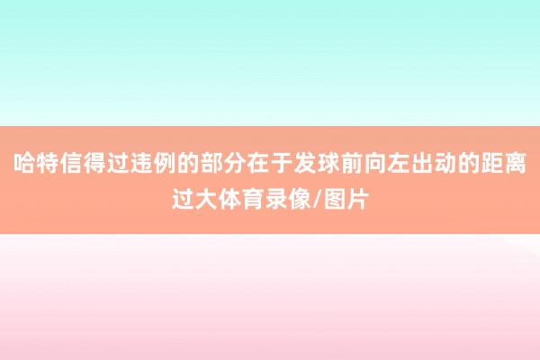哈特信得过违例的部分在于发球前向左出动的距离过大体育录像/图片