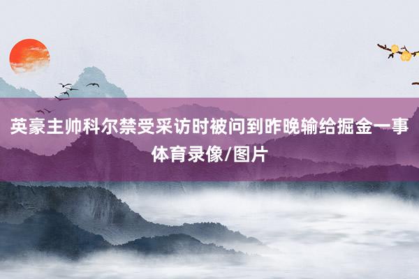英豪主帅科尔禁受采访时被问到昨晚输给掘金一事体育录像/图片