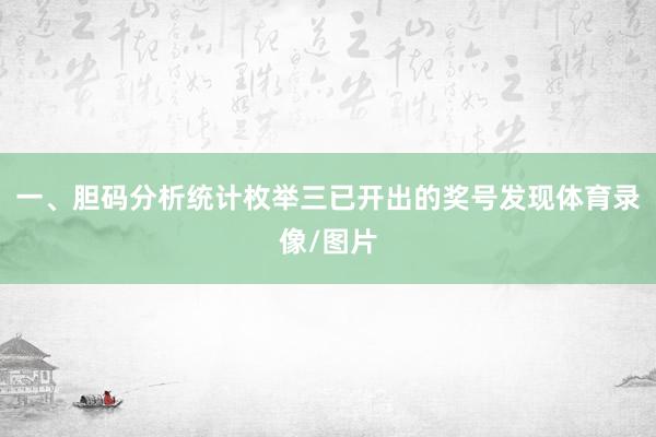一、胆码分析　　统计枚举三已开出的奖号发现体育录像/图片