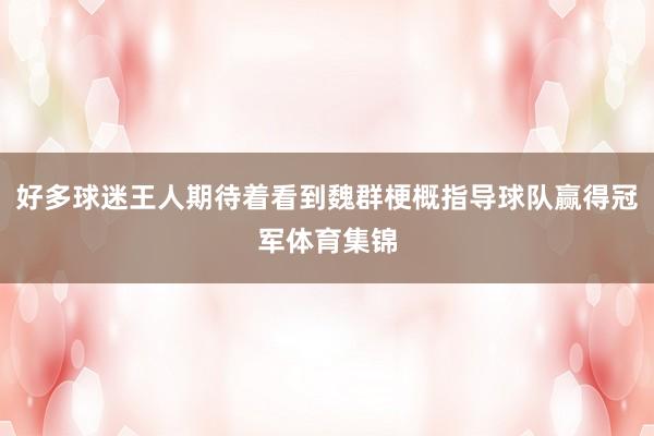 好多球迷王人期待着看到魏群梗概指导球队赢得冠军体育集锦
