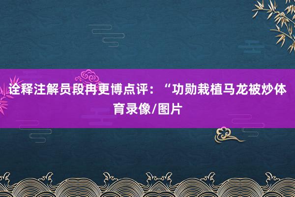 诠释注解员段冉更博点评：“功勋栽植马龙被炒体育录像/图片