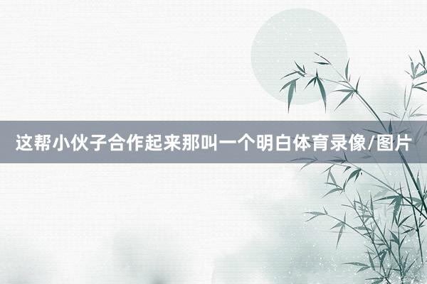 这帮小伙子合作起来那叫一个明白体育录像/图片