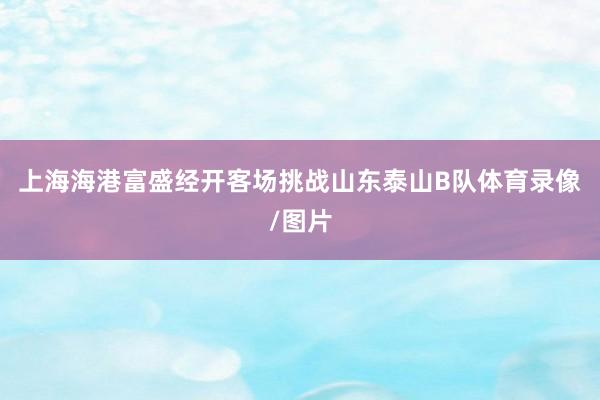 上海海港富盛经开客场挑战山东泰山B队体育录像/图片