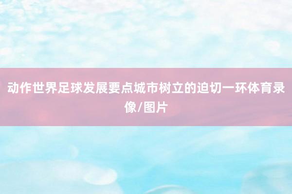 动作世界足球发展要点城市树立的迫切一环体育录像/图片