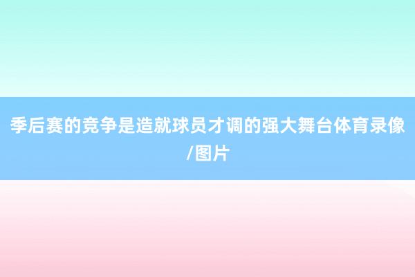 季后赛的竞争是造就球员才调的强大舞台体育录像/图片