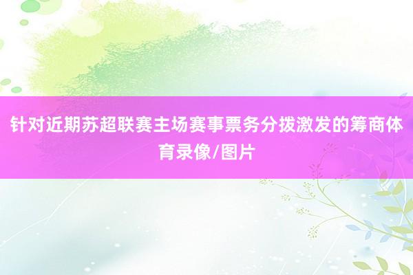针对近期苏超联赛主场赛事票务分拨激发的筹商体育录像/图片