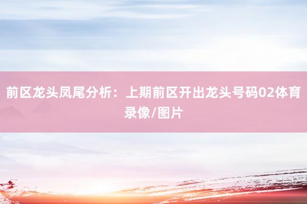前区龙头凤尾分析：上期前区开出龙头号码02体育录像/图片
