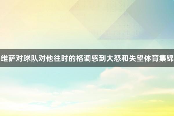 维萨对球队对他往时的格调感到大怒和失望体育集锦