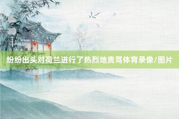 纷纷出头对荷兰进行了热烈地责骂体育录像/图片