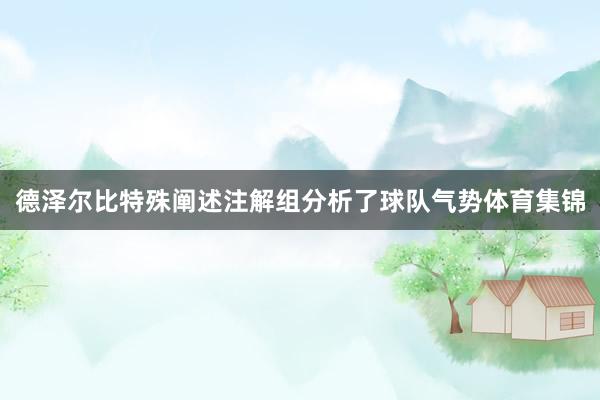 德泽尔比特殊阐述注解组分析了球队气势体育集锦