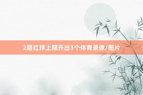2路红球上期开出3个体育录像/图片