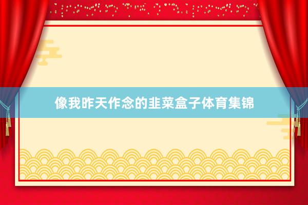 像我昨天作念的韭菜盒子体育集锦