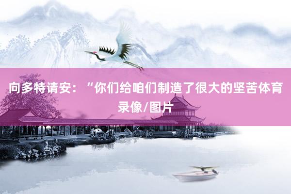 向多特请安：“你们给咱们制造了很大的坚苦体育录像/图片