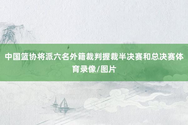 中国篮协将派六名外籍裁判握裁半决赛和总决赛体育录像/图片
