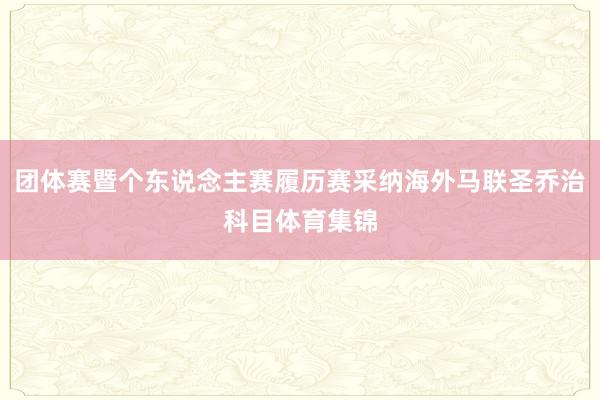 团体赛暨个东说念主赛履历赛采纳海外马联圣乔治科目体育集锦