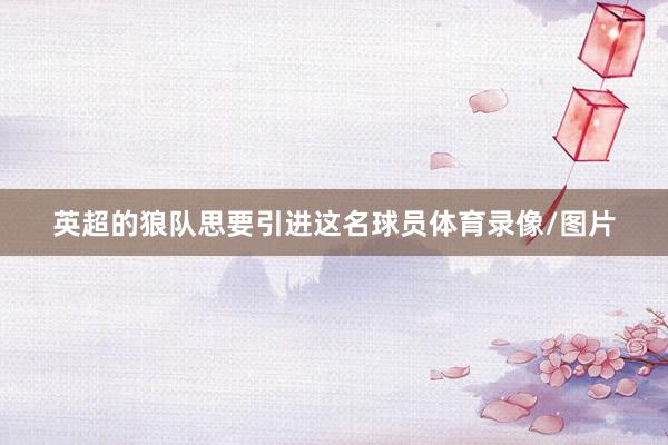 英超的狼队思要引进这名球员体育录像/图片