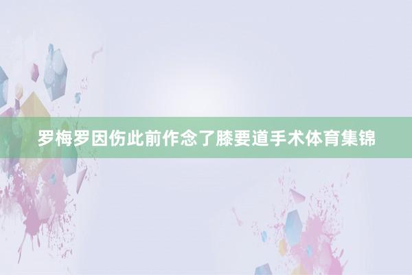罗梅罗因伤此前作念了膝要道手术体育集锦