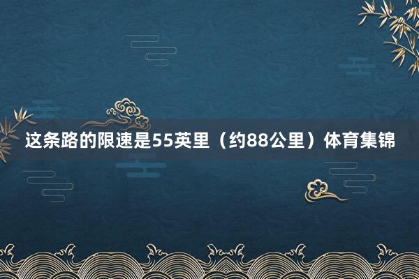 这条路的限速是55英里（约88公里）体育集锦