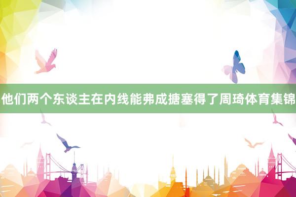 他们两个东谈主在内线能弗成搪塞得了周琦体育集锦