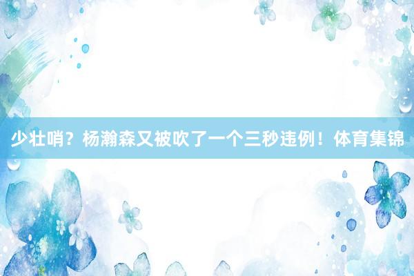 少壮哨？杨瀚森又被吹了一个三秒违例！体育集锦
