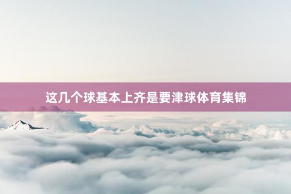 这几个球基本上齐是要津球体育集锦