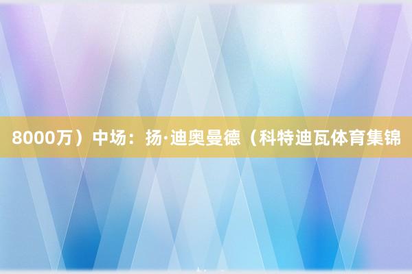 8000万）中场：扬·迪奥曼德（科特迪瓦体育集锦