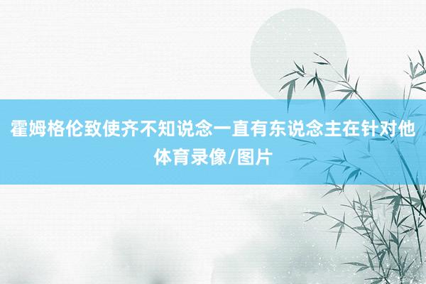 霍姆格伦致使齐不知说念一直有东说念主在针对他体育录像/图片
